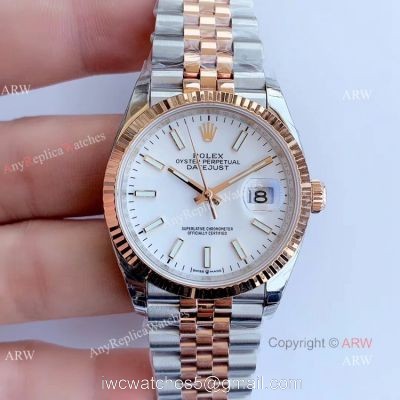 EW factory Copy Rolex Oyster Perpetual Datejust Jubilee White Dial Watch 36mm 1