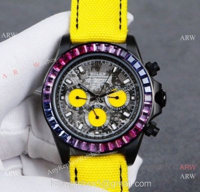 Nice Quality Rolex Daytona Rainbow Replica Watch Graffiti Dial Rainbow Bezel 1
