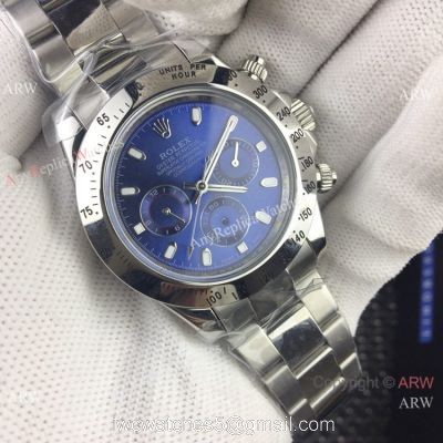 Best Quality Rolex Daytona Blue Dial Replica Watches Stainless Steel 40mm 1