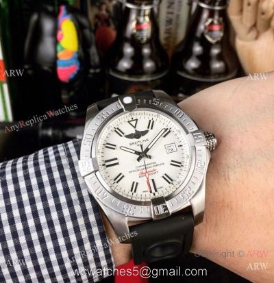 New Copy Breitling Avenger II Seawolf 43mm Watch White Dial Rubber Strap 1