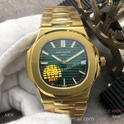GB Factory Swiss Cal.324 Replica Patek Philippe Nautilus Green Dial Watch 1