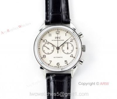 Super Clone IWC Schaffhausen Portugieser SS White Face Men Watch SWISS 7750 1