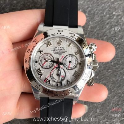 NEW! Noob Factory Rolex Daytona 1:1 Cal.4130 Movement Watch Meteorite Dial Rubber Strap 1