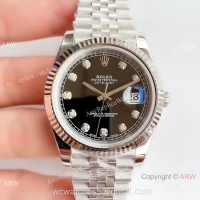NEW Upgraded Rolex Datejust II Swiss 3235 V3 Replica Watch Black Dial w/ Diamond 1