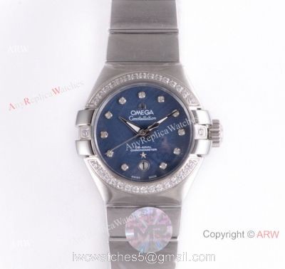 Swiss Grade Omega Constellation 27mm Watch Diamond Bezel Blue MOP Face 1