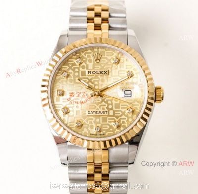 N9 Factory Copy Rolex Datejust Jubilee Gold Micro Face 39mm Watch ETA2836 1