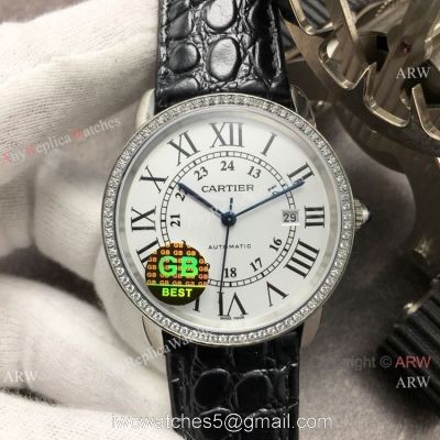 (GB) Swiss Grade Copy Cartier Ronde Solo Men Watch SS Diamond 1
