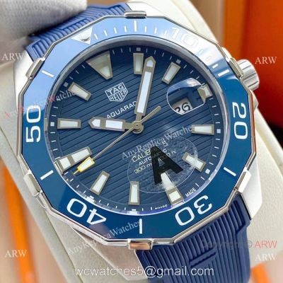 AAA Replica Tag Heuer Aquaracer Calibre 5 Blue Rubber Strap Watches 1
