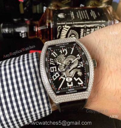 Replica Franck Muller Vanguard limited Edition Dragon King Watch SS Diamond 1