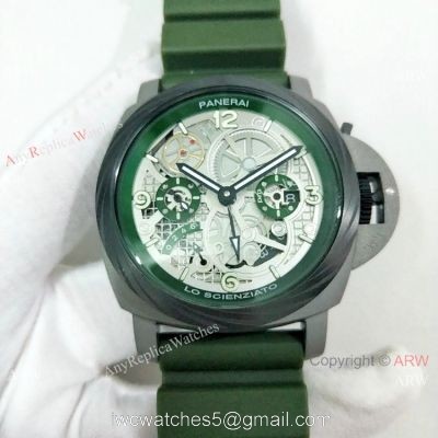 Copy Panerai Luminor Tourbillon GMT Lo Scienziato Green Watch PAM00768 1