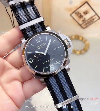 Best Replica Panerai Luminor Marina Black Dial Nato Strap Mens Watch 1