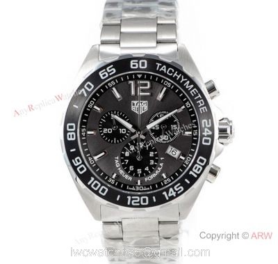 Swiss Replica Tag Heuer Formula 1 Quartz Chronograph Watch SS Grey Dial 1