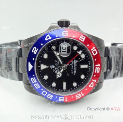 All Black Rolex Replica GMT-MASTER II Watch Pepsi Ceramic Bezel 1