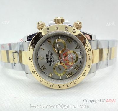 High Quality Copy Rolex Daytona Two Tone Gray Roman Watch 40mm 1