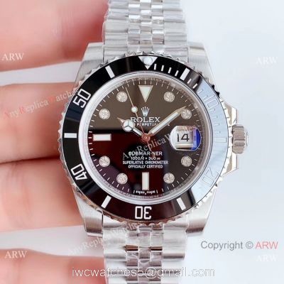 (EW) Best Replica Rolex Submariner EW Factory 3135 Watch Diamond Markers Jubilee Strap 1