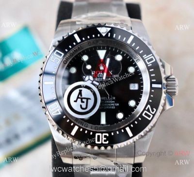 AJ Factory MAX Rolex Deepsea Black Replica Watch Stainless Steel 1