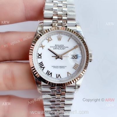 EWF Replica Rolex Datejust 36mm Watch White Dial Roman Markers 1