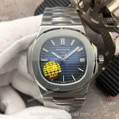 Swiss Grade Replica Patek Philippe Nautilus Blue Dial Watch GB Factory 1