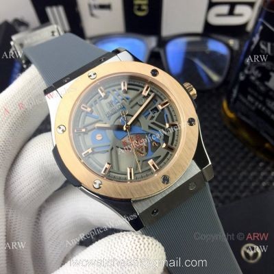 New Style Hublot Classic Fusion Rose Gold Bezel Rubber Strap Watches 1