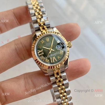 Rolex Datejust Two Tone Jubilee Green Dial 26mm Watch Rolex 16233 Fake Watch 1