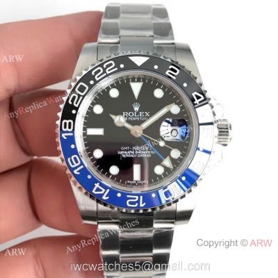 Swiss 2836 Movement Rolex Batman GMT-Master 2 Stainless Steel Replica Watch 1