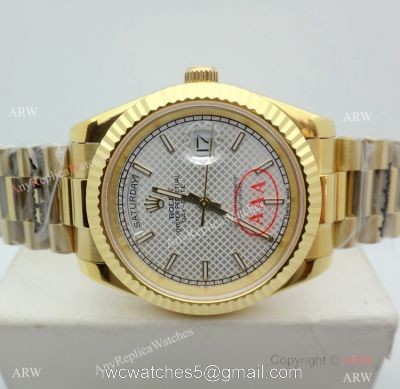 New Copy Rolex Day-Date President White textured Dial Watch 40mm 1