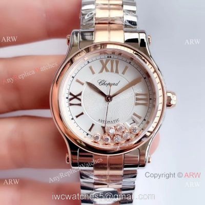 YF Factory Replica Chopard HAPPY SPORT Ladies Watch Two Tone Rose Gold 1