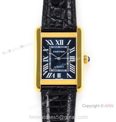 (ER) Cartier Tank Solo W5200027 Automatic Black Roman Dial Watches Super Clone 1