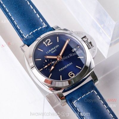 (VS) Copy Panerai Luminor 1950 GMT Blue Dial PAM 688 Watch Swiss Panerai Bracelet 1