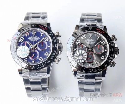 1:1 Best Replica Rolex Daytona Swiss 4130 JH Factory Watch SS Blue or Grey Dial 1