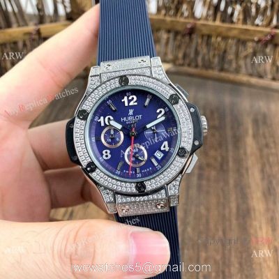 Hublot Big Bang Evolution 36mm Lady Watches Diamond Case Blue Dial 1