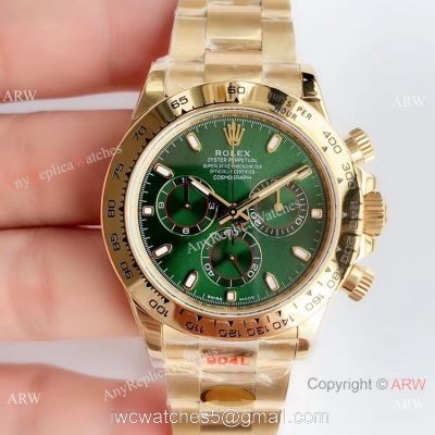 Noob Factory V8 904L Swiss 4130 Rolex Cosmograph Daytona Green Dial Chrono Replica Watch 1