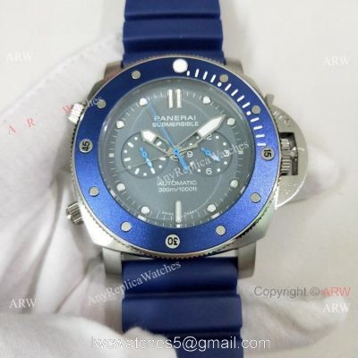 Copy Panerai Luminor Submersible PAM00982 Watch SS Blue Bezel 1