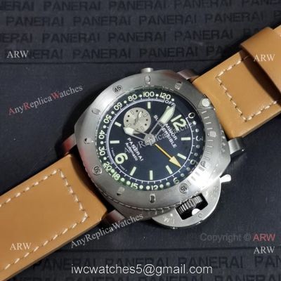 Panerai Luminor Submersible Depth Gauge Watch PAM00193 Brown Leather Strap 1