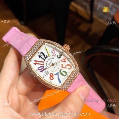 Replica Franck Muller Vanguard Women Watches Rose Gold Diamond Swiss Quartz 1