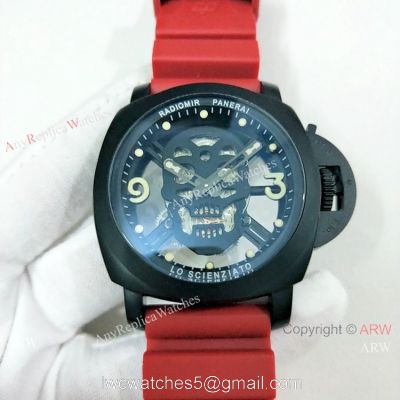 2019 New Panerai Radiomir Lo Scienziato Watch Black Case Skull Face 1