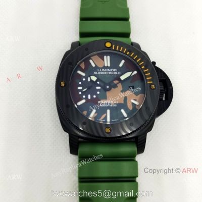 Panerai Replica Watch 47mm Camouflage Dial Military Green Rubber Strap 1