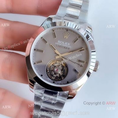 1:1 Best Edition Rolex Milgauss Label Noir Tourbillon Replica Watch Stainless Steel 1