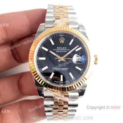 (EW) Swiss 3235 Rolex Datejust II Two Tone Black Face 41 Watch Rolex Grade 1 Copy 1