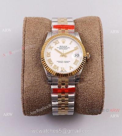 (TW) Rolex Datejust Swiss eta2836 Watch White Roman Dial 31mm 1