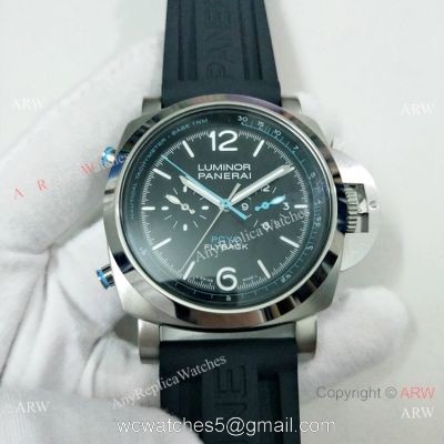 2019 Copy Panerai Luminor PCYC Flyback PAM764 Watch SS Green Marker 1