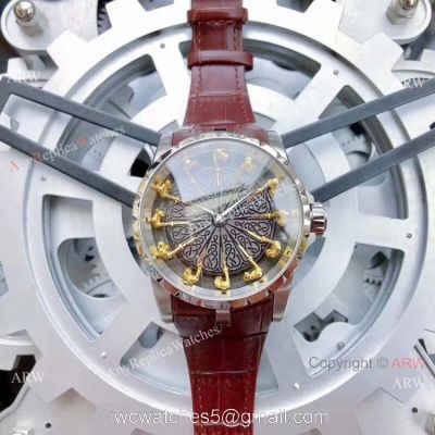 New Copy Roger Dubuis Excalibur RDDBEX0495 SS Gray Dial Watch 1