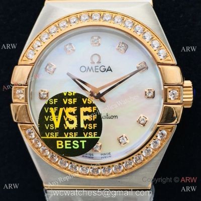(VS) Omega Constellation Two Tone Rose Gold 27mm Watch with Quartz Movement 1
