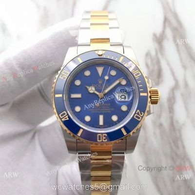 Rolex Submariner EW Factory 3135 Two Tone Blue Ceramic Watch AAA Replica 1