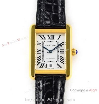 (ER) Swiss Grade Copy Cartier Tank Solo W5200027 Yellow Gold Watch 31mm 1