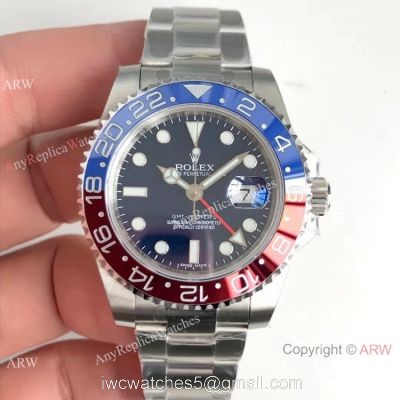 (EW) Swiss Replica Rolex 116719 GMT-Master II Pepsi Bezel New Blue Dial Watch 1