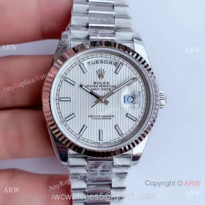 NEW Upgraded Swiss Rolex Day Date II 3255 Vertical White Dial Watch V3 1