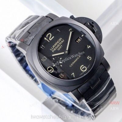 (VS) Swiss Replica Luminor 1950 44 GMT Ceramica Panerai Bracelet PAM438 1