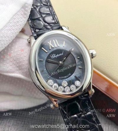 Replica Chopard Happy Sport Oval Lady Watch SS Gray Dial 1
