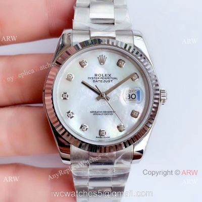 NEW Upgraded ETA3235 V3 Rolex Datejust II Watch SS White MOP Face Oyster Band 1